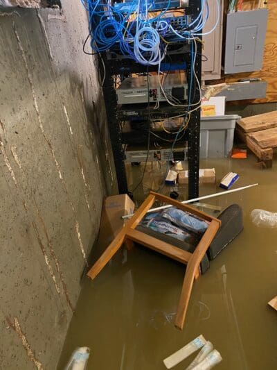 Flooding in the basement Ludlow Dental Center