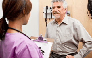 Man at the doctors office